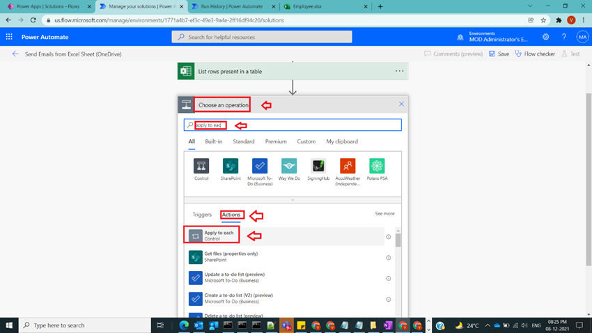 Send Emails from Excel Sheet (OneDrive) in Power Automate